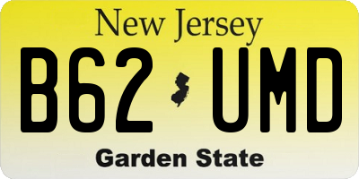 NJ license plate B62UMD