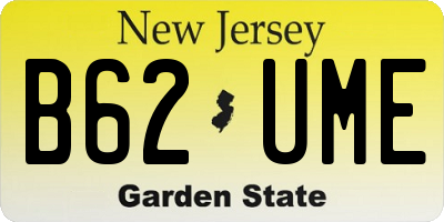 NJ license plate B62UME