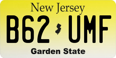 NJ license plate B62UMF