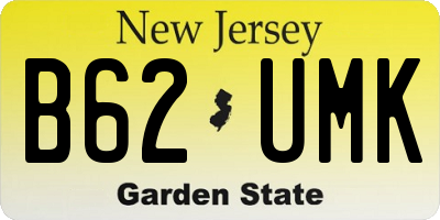 NJ license plate B62UMK