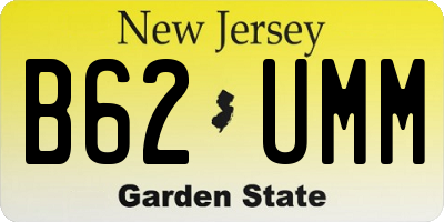 NJ license plate B62UMM
