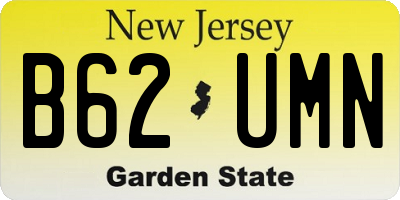 NJ license plate B62UMN