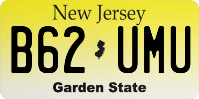 NJ license plate B62UMU