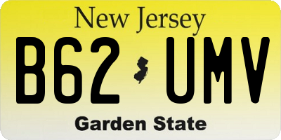NJ license plate B62UMV