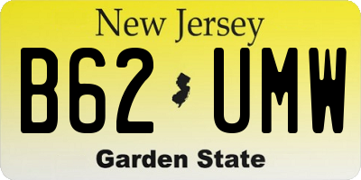 NJ license plate B62UMW