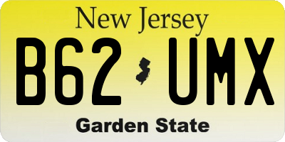 NJ license plate B62UMX