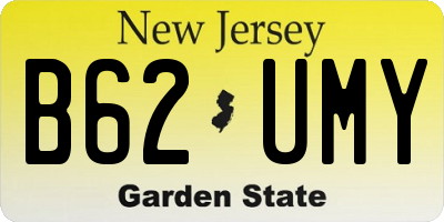 NJ license plate B62UMY