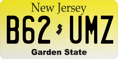 NJ license plate B62UMZ