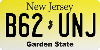 NJ license plate B62UNJ