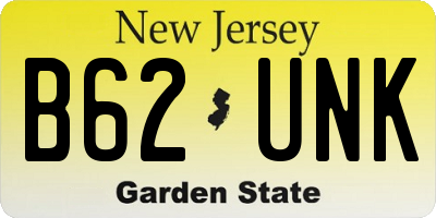 NJ license plate B62UNK