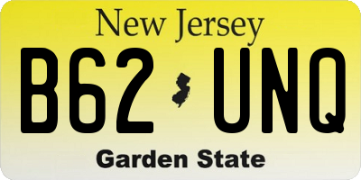 NJ license plate B62UNQ