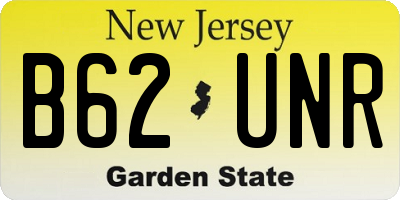 NJ license plate B62UNR