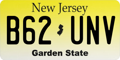 NJ license plate B62UNV