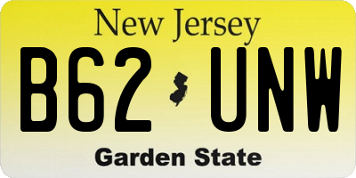 NJ license plate B62UNW