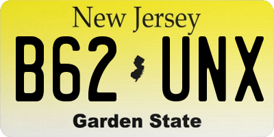NJ license plate B62UNX