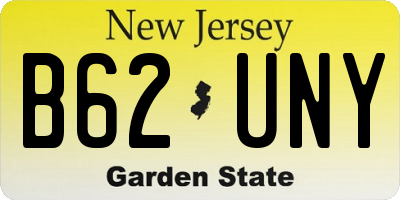 NJ license plate B62UNY