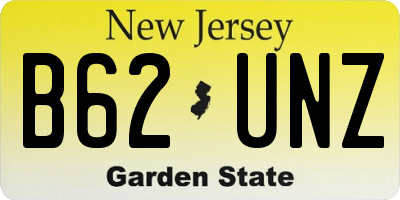 NJ license plate B62UNZ