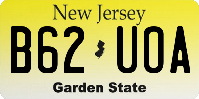 NJ license plate B62UOA