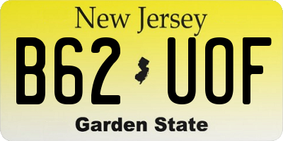 NJ license plate B62UOF