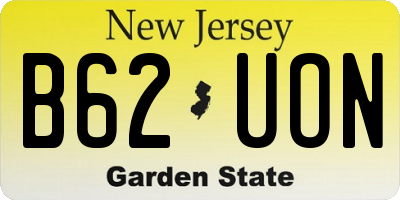 NJ license plate B62UON