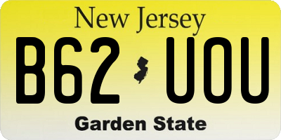NJ license plate B62UOU