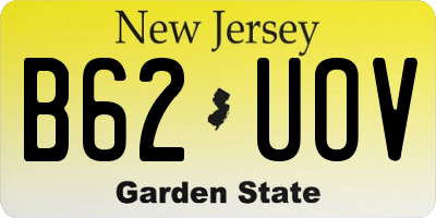 NJ license plate B62UOV
