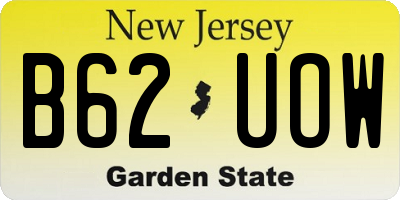 NJ license plate B62UOW