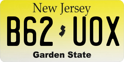 NJ license plate B62UOX