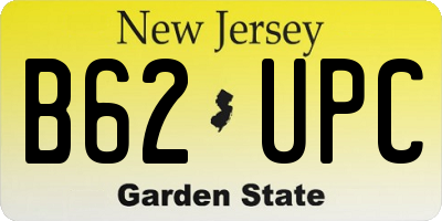 NJ license plate B62UPC