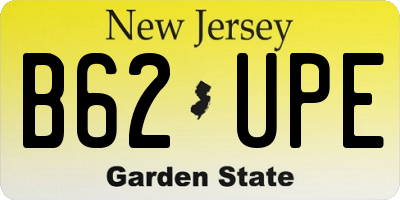 NJ license plate B62UPE