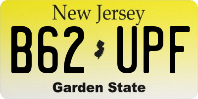 NJ license plate B62UPF