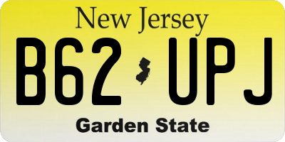 NJ license plate B62UPJ