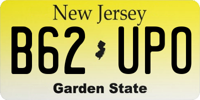 NJ license plate B62UPO