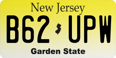 NJ license plate B62UPW