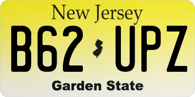 NJ license plate B62UPZ