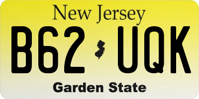 NJ license plate B62UQK