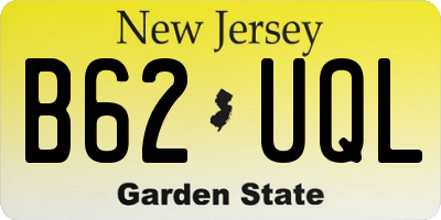 NJ license plate B62UQL
