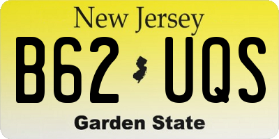NJ license plate B62UQS