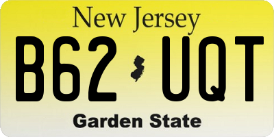 NJ license plate B62UQT