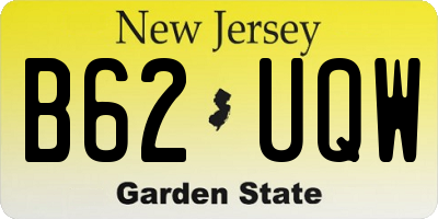 NJ license plate B62UQW