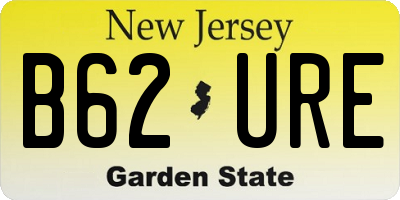 NJ license plate B62URE