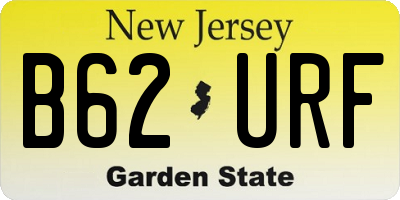 NJ license plate B62URF