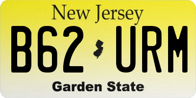 NJ license plate B62URM