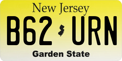 NJ license plate B62URN
