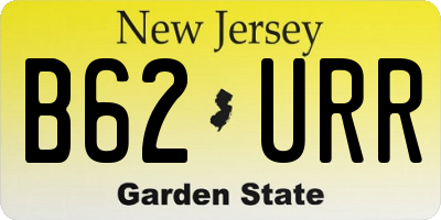 NJ license plate B62URR