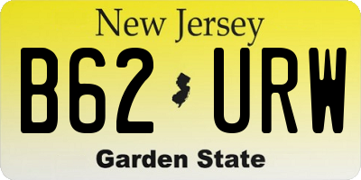 NJ license plate B62URW