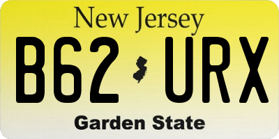 NJ license plate B62URX