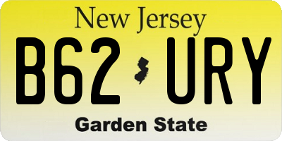 NJ license plate B62URY