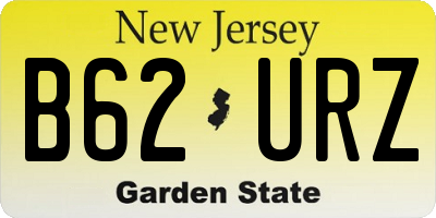 NJ license plate B62URZ