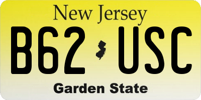NJ license plate B62USC